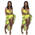 New Arrivals Floral Design Sexy Women Beach Swimwear Ladies 3 Piece Set